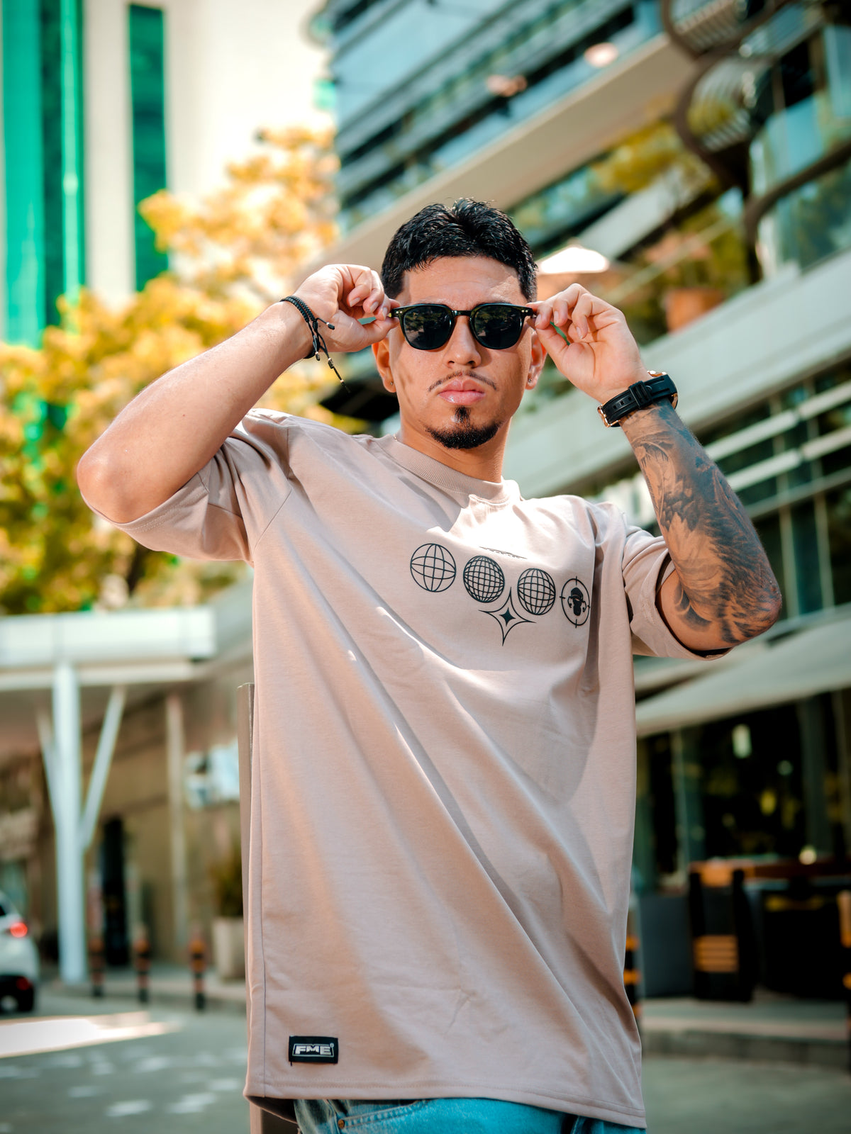 CAMISETA PREMIUM FME STAR BEIGE